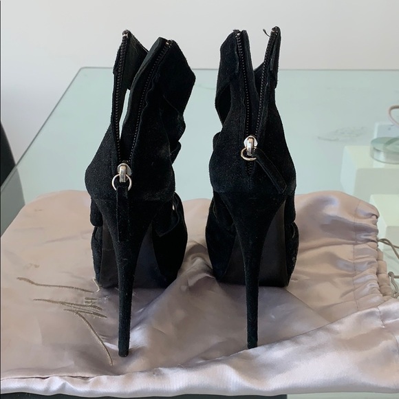 Giuseppe Zanotti black suede sandals 160 mm - Picture 3 of 6